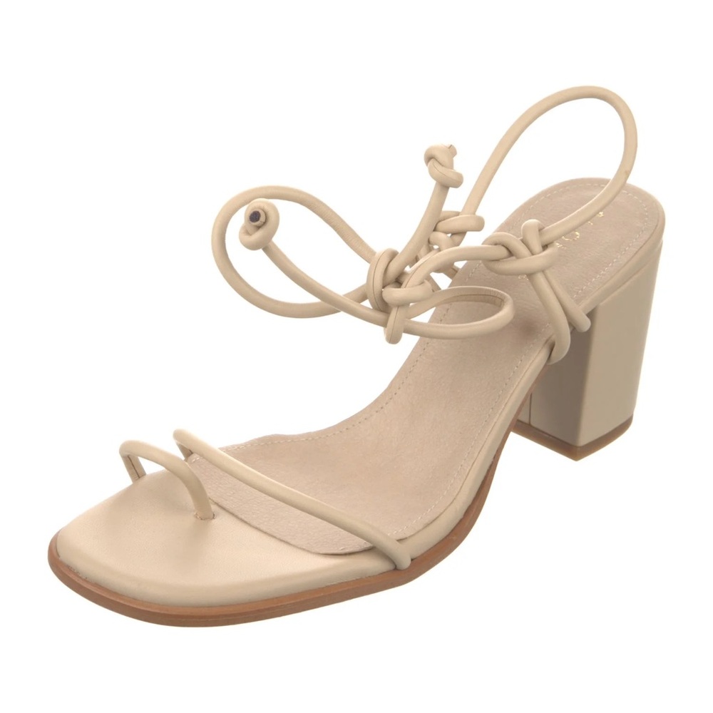 ALOHAS Beige Strappy Block Heel Sandal